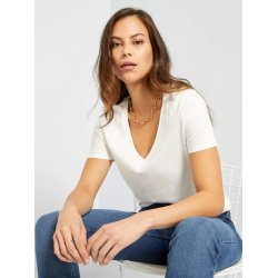 T-shirt col V en jersey