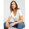 T-shirt col V en jersey